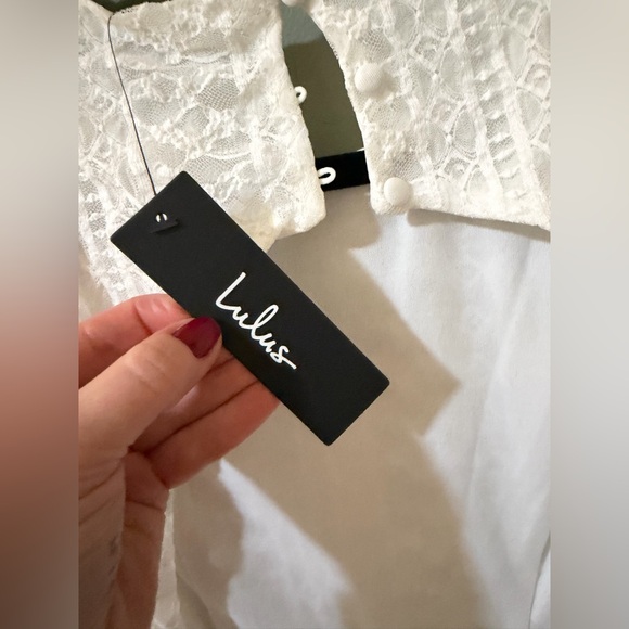 Lulus Whimsical Spirit Ivory Lace Tiered Backless Midi Dress size small NWT - Picture 7 of 10